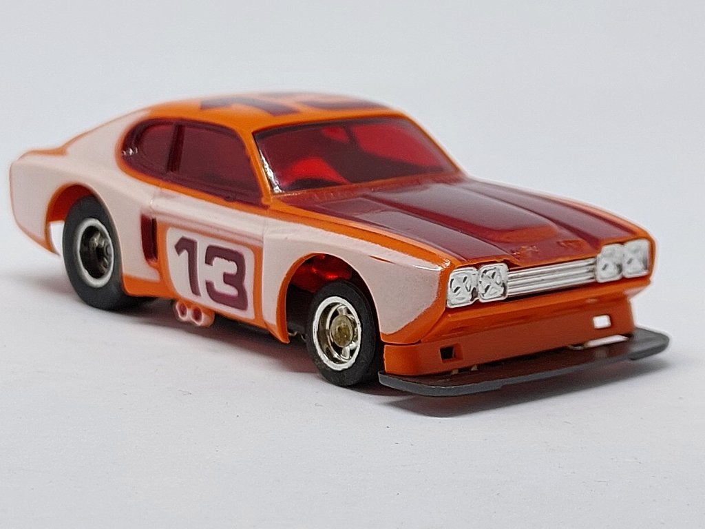 FORD CAPRI 2600 RS AURORA SLOTCAR ORANJE LENGT 7 CM PERFECT, Ophalen of Verzenden, Zo goed als nieuw, Auto
