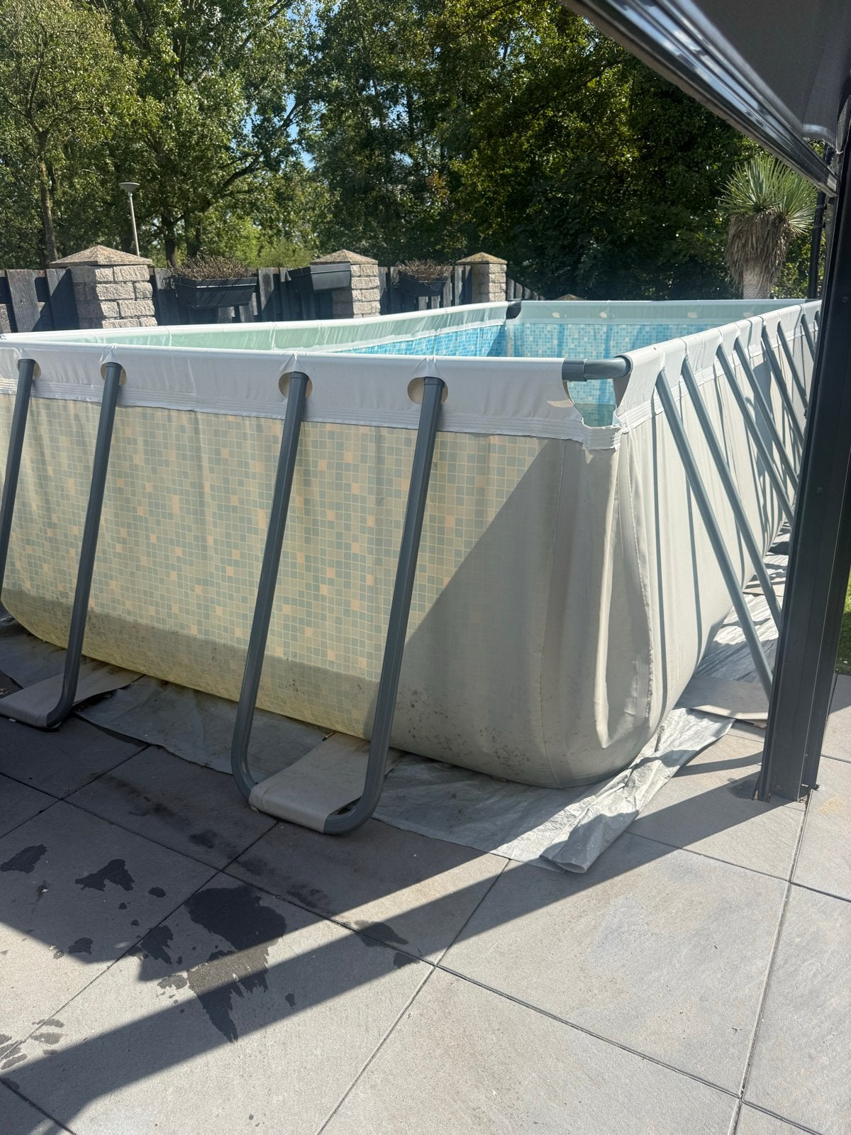 Zwembad met pomp en trap - Slechts 3x gebruikt!, Tuin en Terras, Zwembaden, 120 cm of meer, 300 cm of meer, Ophalen of Verzenden