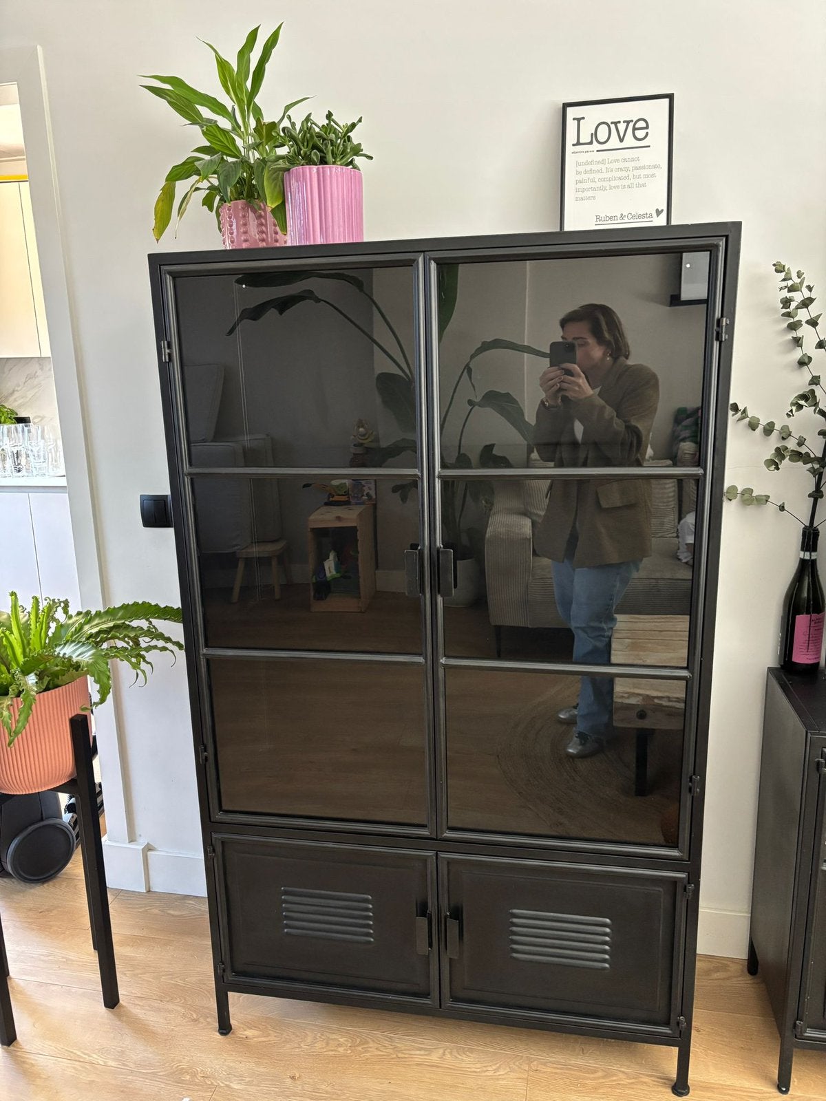 WOOOD ronja vitrine en dressoir kast, Ophalen, 25 tot 50 cm, Metaal, 150 tot 200 cm