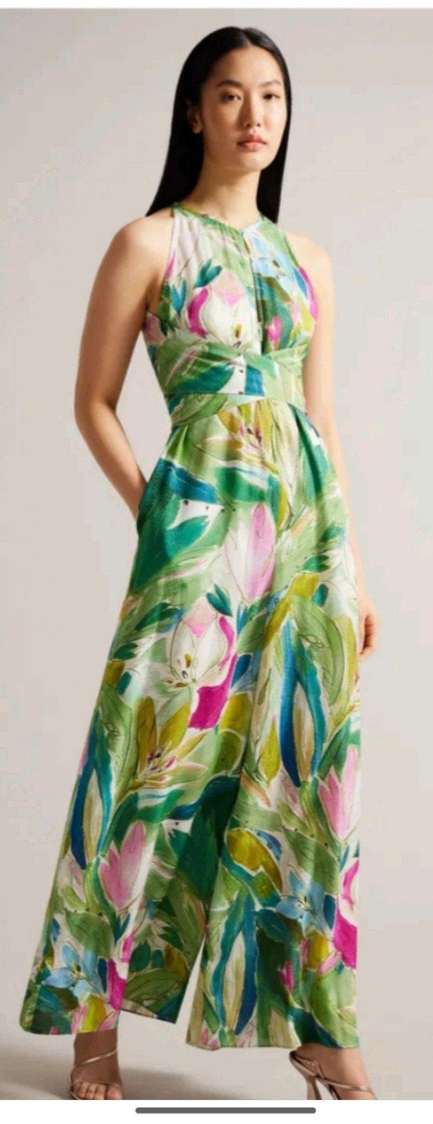 Ted Baker London Jumpsuit met Bloemenprint maat 2 € 219, Ophalen of Verzenden