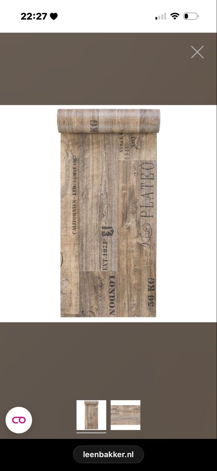 Nieuw Vinyl Memphis - bruin (10x4m) in folie, Ophalen, Bruin, Nieuw, 25 tot 50 m²