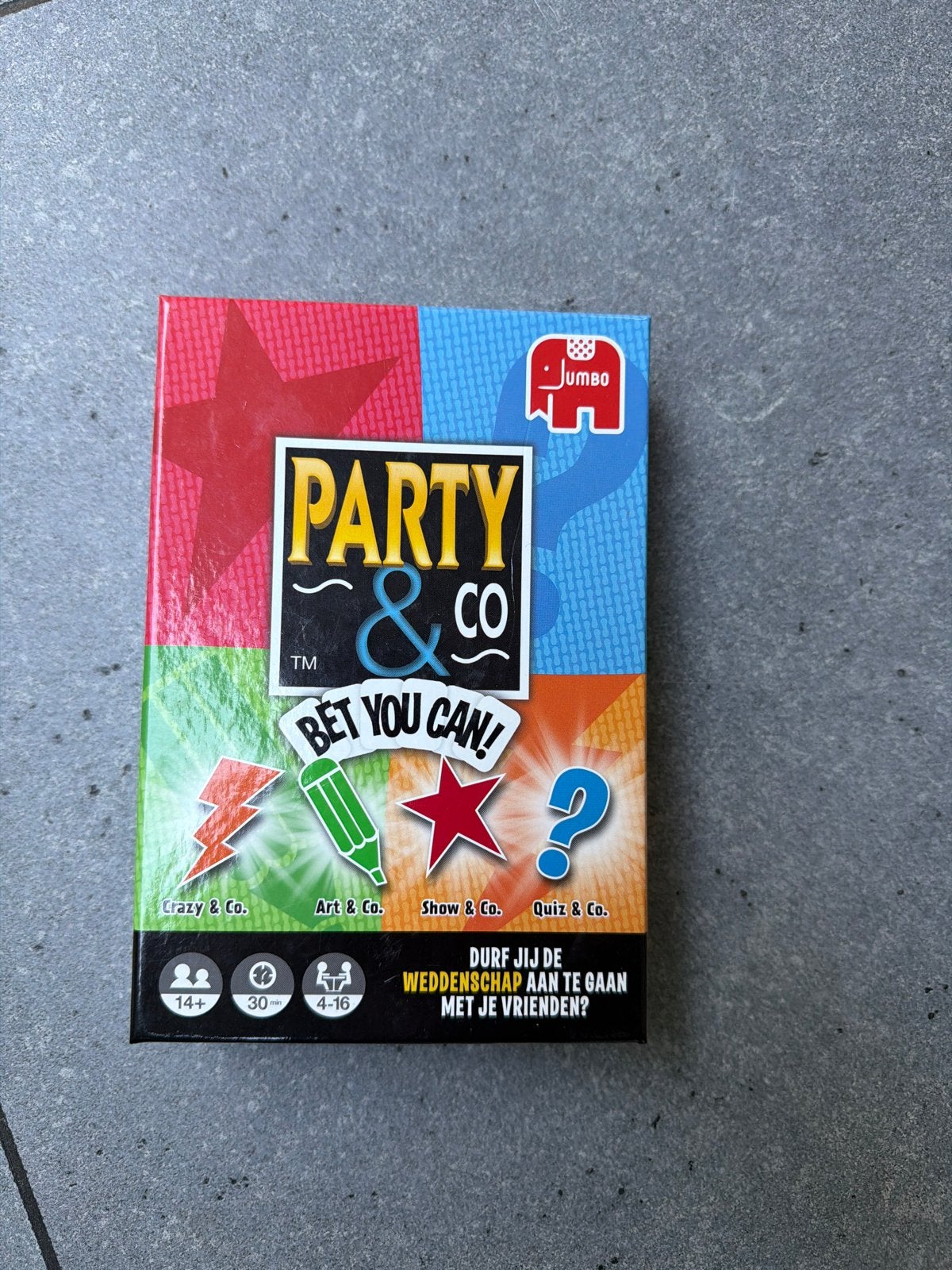 Party & Co Bet You Can! Gezelschapsspel Jumbo, Drie of vier spelers, Ophalen of Verzenden, Zo goed als nieuw