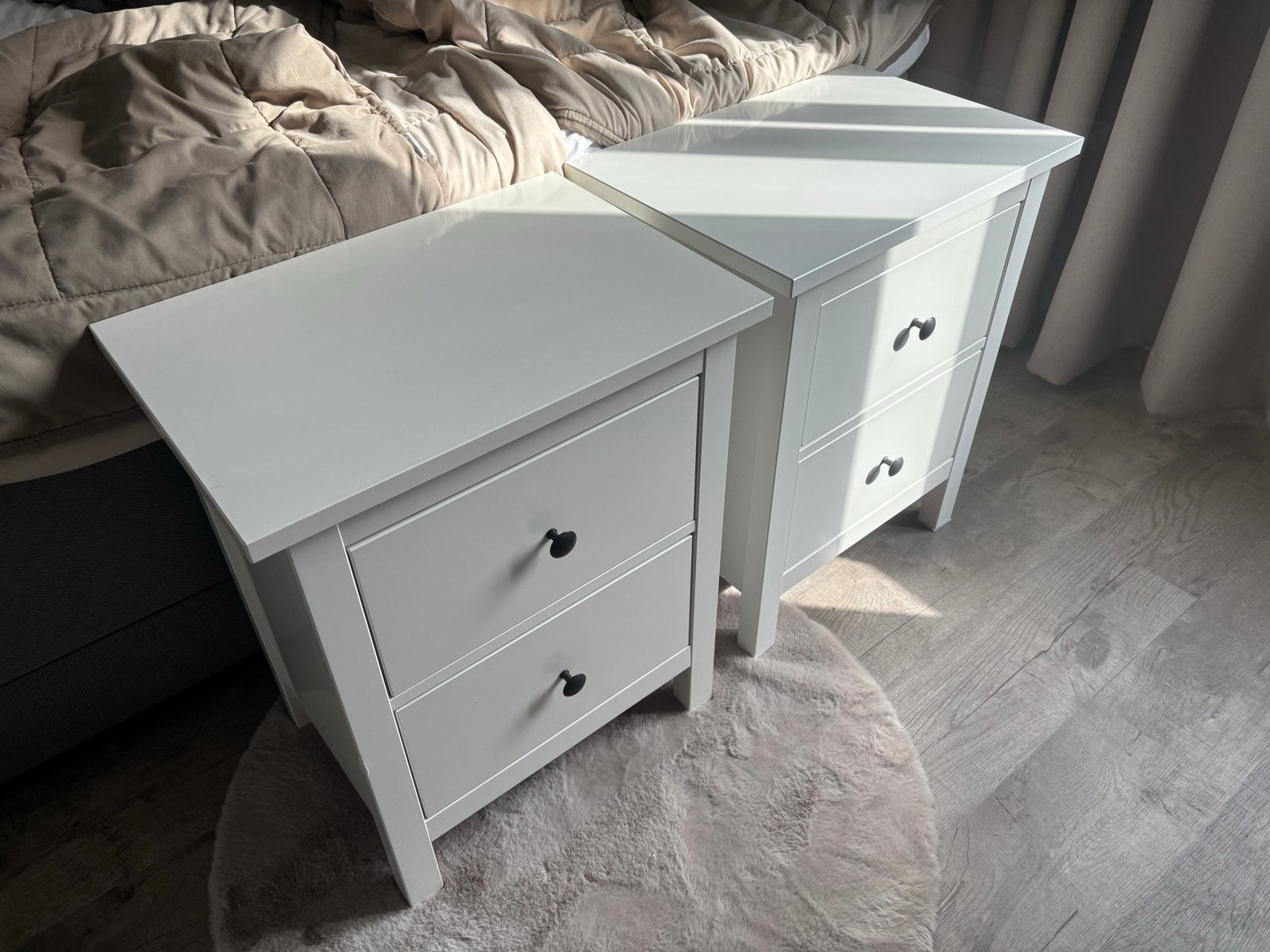 2x IKEA Hemnes nachtkastjes - Wit, Ophalen, Gebruikt, Minder dan 45 cm, 55 tot 70 cm