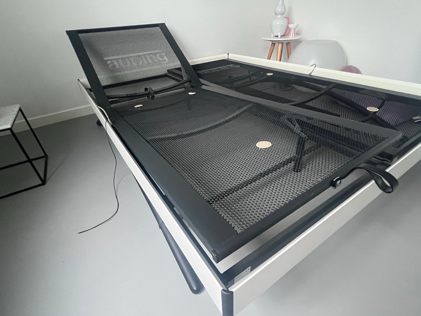 Auping tweepersoonsbed met verstelbare bodems, Ophalen, Zwart, Tweepersoons, 200 cm