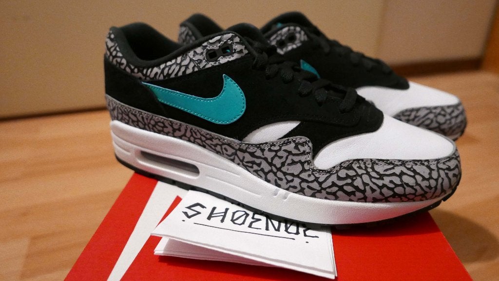 Nike Air Max 1 Atmos Elephant 2017 DS Animal Bred 90 43 dunk, Zwart, Nike, Nieuw, Ophalen of Verzenden