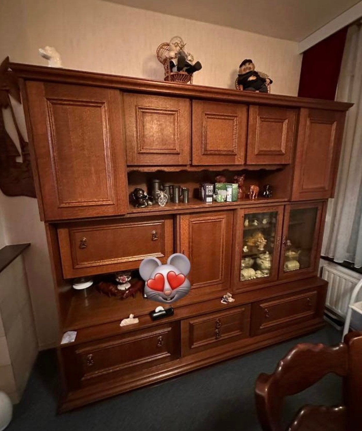 Eiken wandmeubel, Ophalen of Verzenden, Gebruikt, Eikenhout