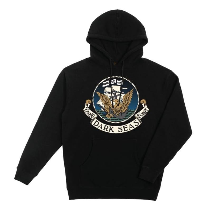 DARK SEAS INTERWOVEN PULLOVER  Large, Maat 52/54 (L), Dark seas, Info@workingclassrebel.com, Zwart