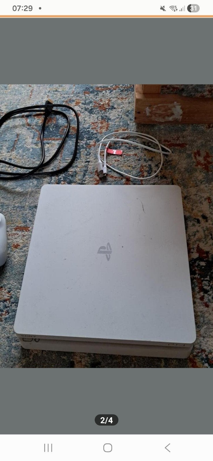 PlayStation 4 Slim Wit met 2 controllers, Ophalen of Verzenden, Gebruikt, Met 2 controllers, Slim