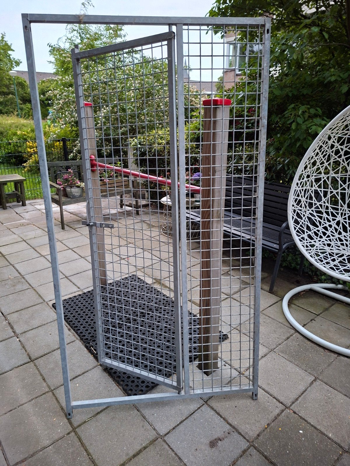 Metalen hekwerk met poortje - Gebruikt, Ophalen, Gebruikt, IJzer, Overige typen