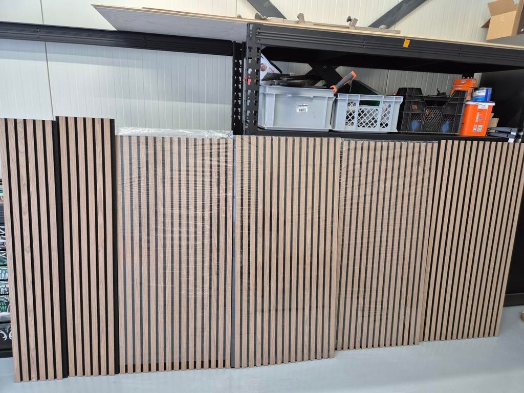 Reststukken akupanel walnoot eiken., Doe-het-zelf en Verbouw, Platen en Panelen, Ophalen, Minder dan 20 mm, Geen, Nieuw