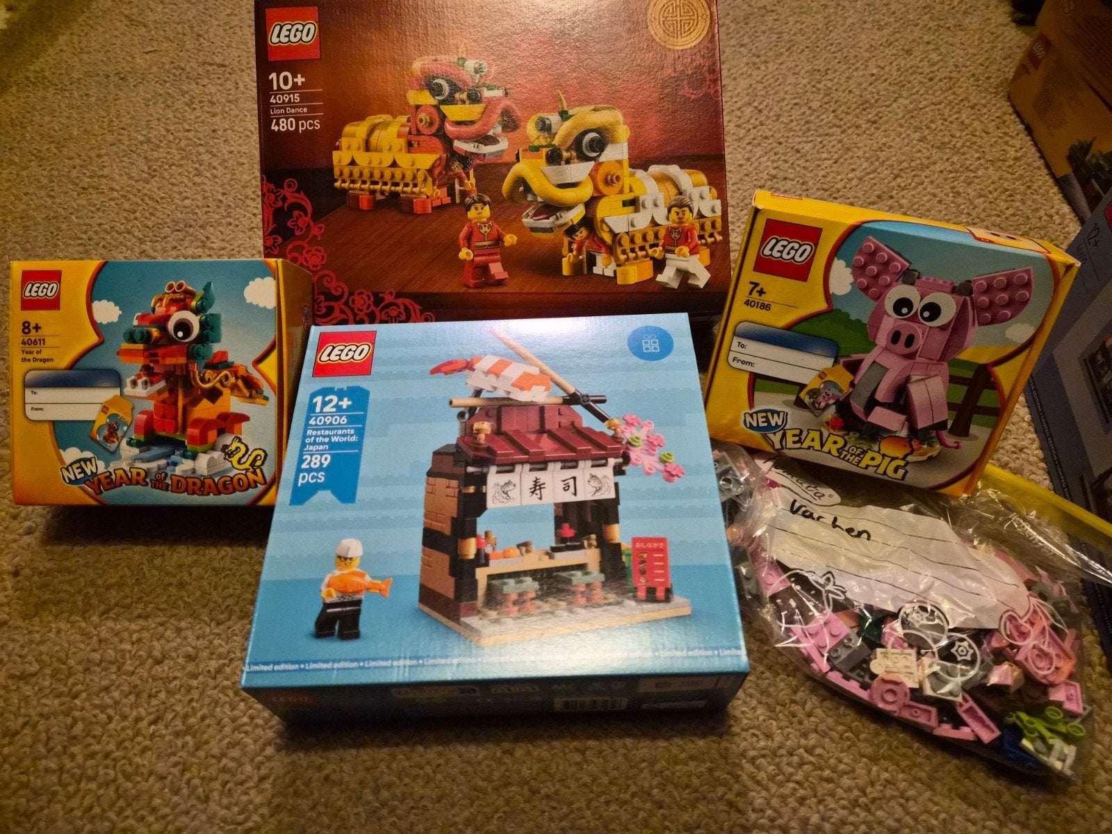 LEGO Japanse sets: 40915, 40611, 40186 (open), 40906, Inclusief accessoires, Lego, Nieuw, Ophalen of Verzenden
