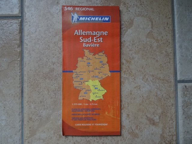 michelin wegenkaart 546 Duitsland zuidoost, Beieren, Munchen, Boeken, 2000 tot heden, Ophalen of Verzenden, Duitsland, Landkaart