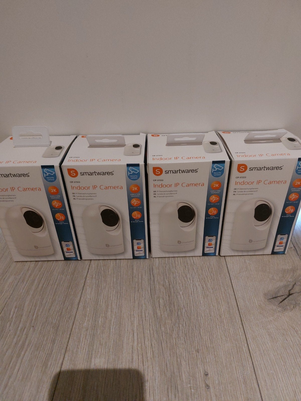 4x Smartwares Indoor IP Camera 2K Pan/Tilt Alexa Google Home, Ophalen, Nieuw, Binnencamera