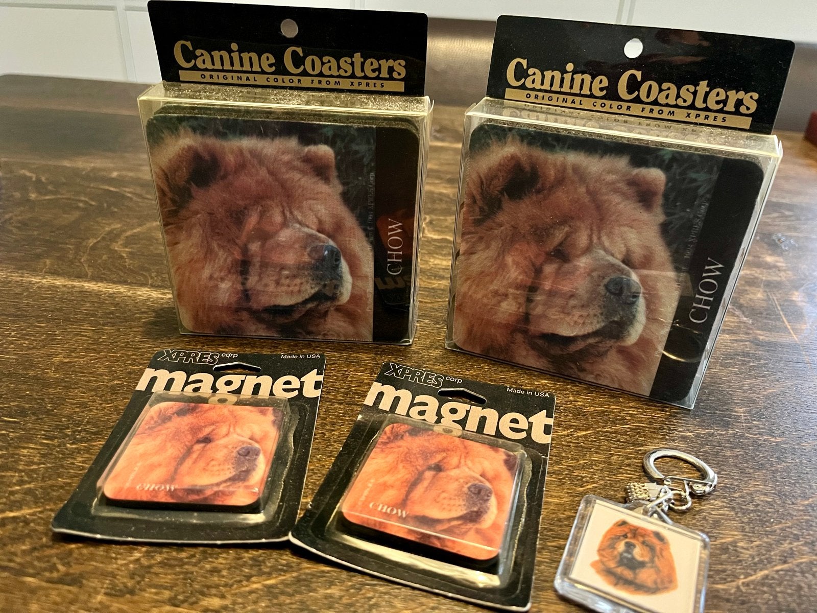 Chow Chow hond set onderzetters, magneten en sleutelhanger, Ophalen of Verzenden, Nieuw