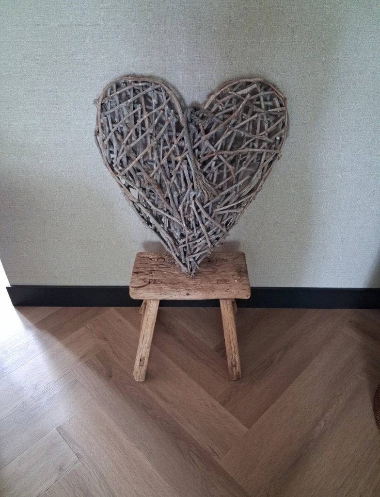 Decoratie houten hart, Huis en Inrichting, Woonaccessoires | Kransen, Ophalen, Zo goed als nieuw, Krans, Hout