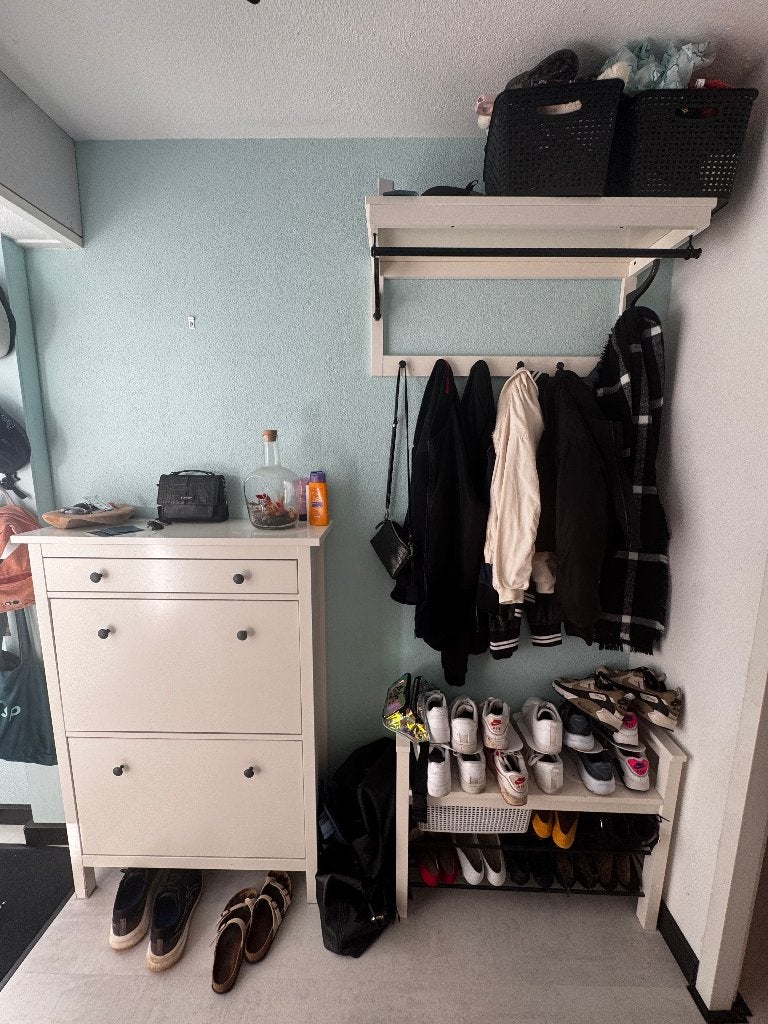 Set van 3 - Ikea Hemnes set (kapstok, schoenenrek & kast), Huis en Inrichting, Woonaccessoires | Kapstokken, Gebruikt, 150 tot 200 cm