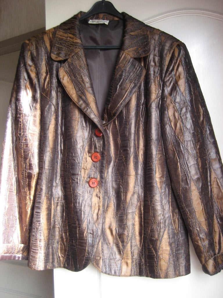 dames blazer 46 bruine tinten gevlekt, Kleding | Dames, Jasjes, Kostuums en Pakken, Ophalen, Bruin, Maat 46/48 (XL) of groter
