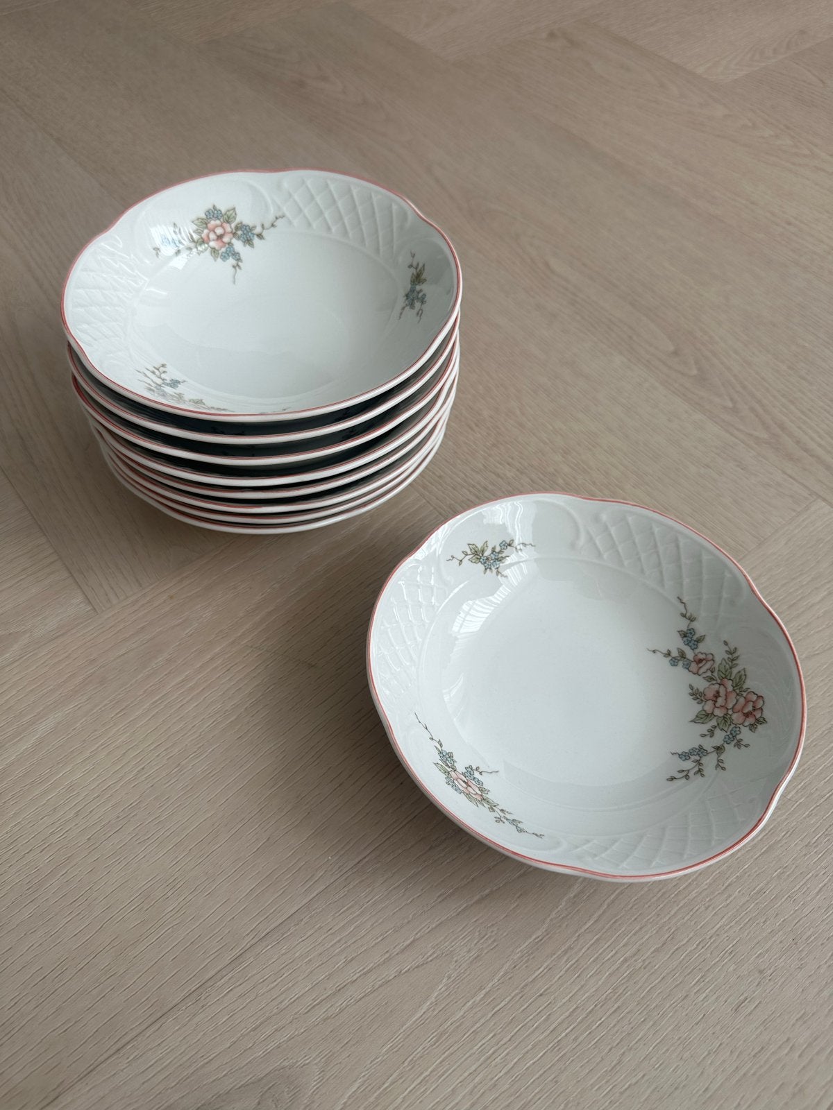 Villeroy & Boch Rosette diepe borden (9 stuks), Gebruikt, Klassiek, Villeroy & Boch, Ophalen of Verzenden
