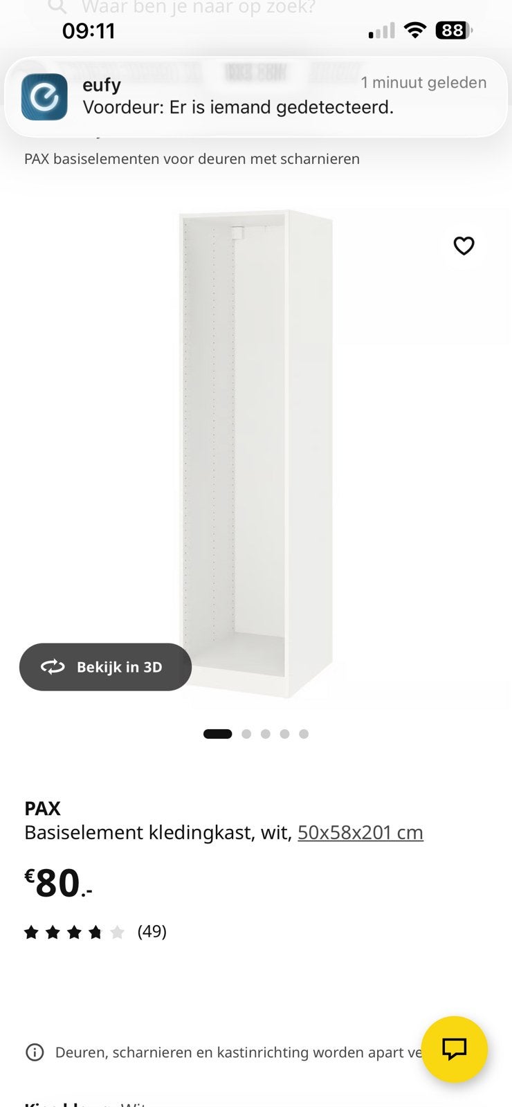 Ikea pax kast / roedel/plank/ uitschuifbare broekhanger, Huis en Inrichting, Kasten | Kledingkasten, Ophalen, 200 cm of meer, 50 tot 100 cm