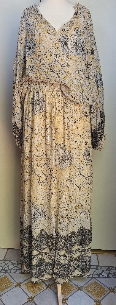 Zara boho/India set/ensemble van rok en blouse, Kleding | Dames, Maat 38/40 (M), Zara, Nieuw, Onder de knie
