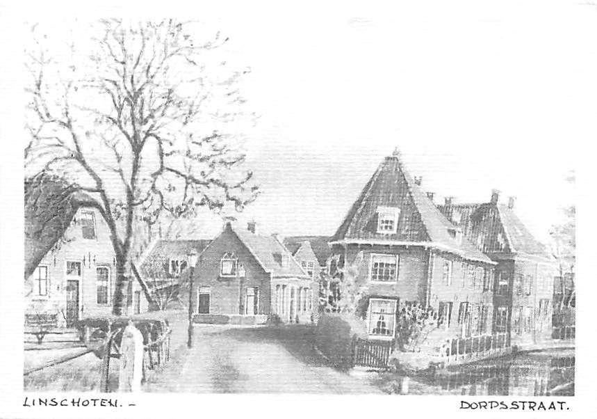 R041 Linschoten Dorpsstraat ong 10x15sm, Verzamelen, Ophalen of Verzenden, Utrecht