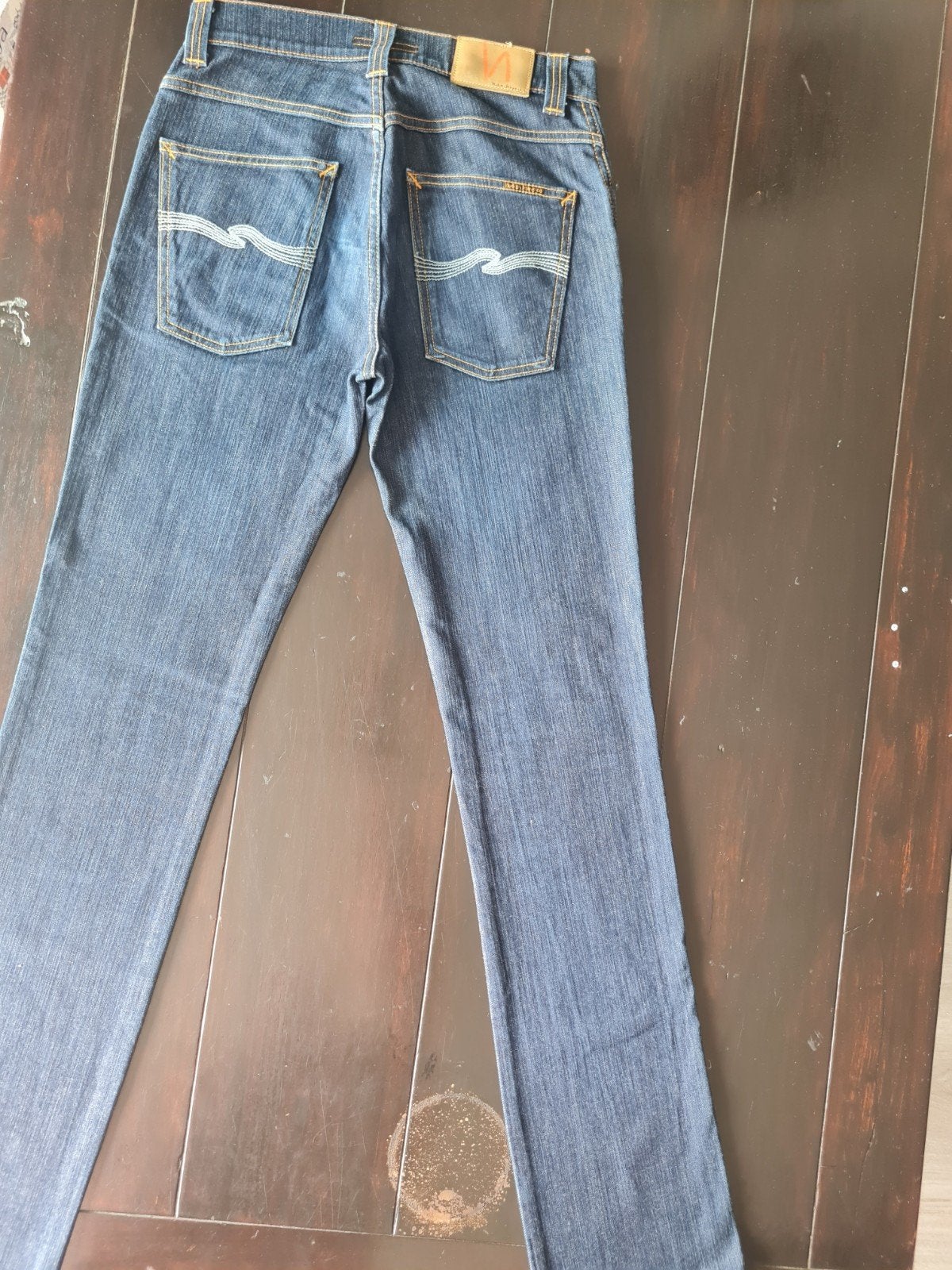NIEUWE NUDIE SLIM JIM STRETCH TAPERED JEANS SIZE 31/34!!, Ophalen of Verzenden, Nieuw, Blauw, W32 (confectie 46) of kleiner