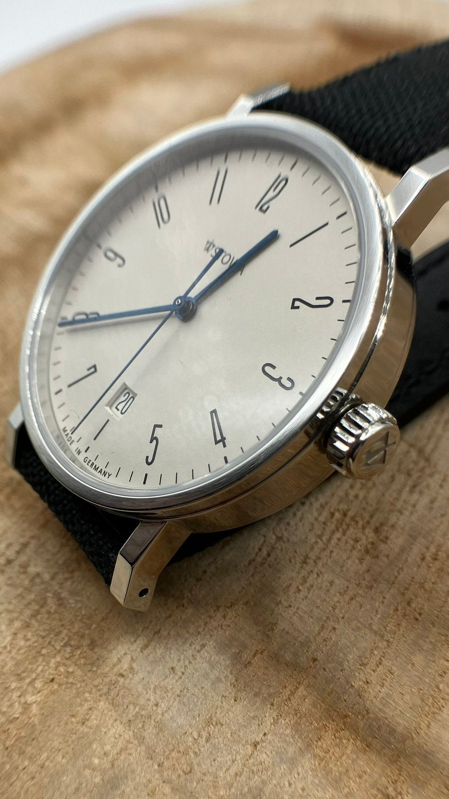 Stowa Antea Classic 390, Leer, Staal, Polshorloge, Zo goed als nieuw