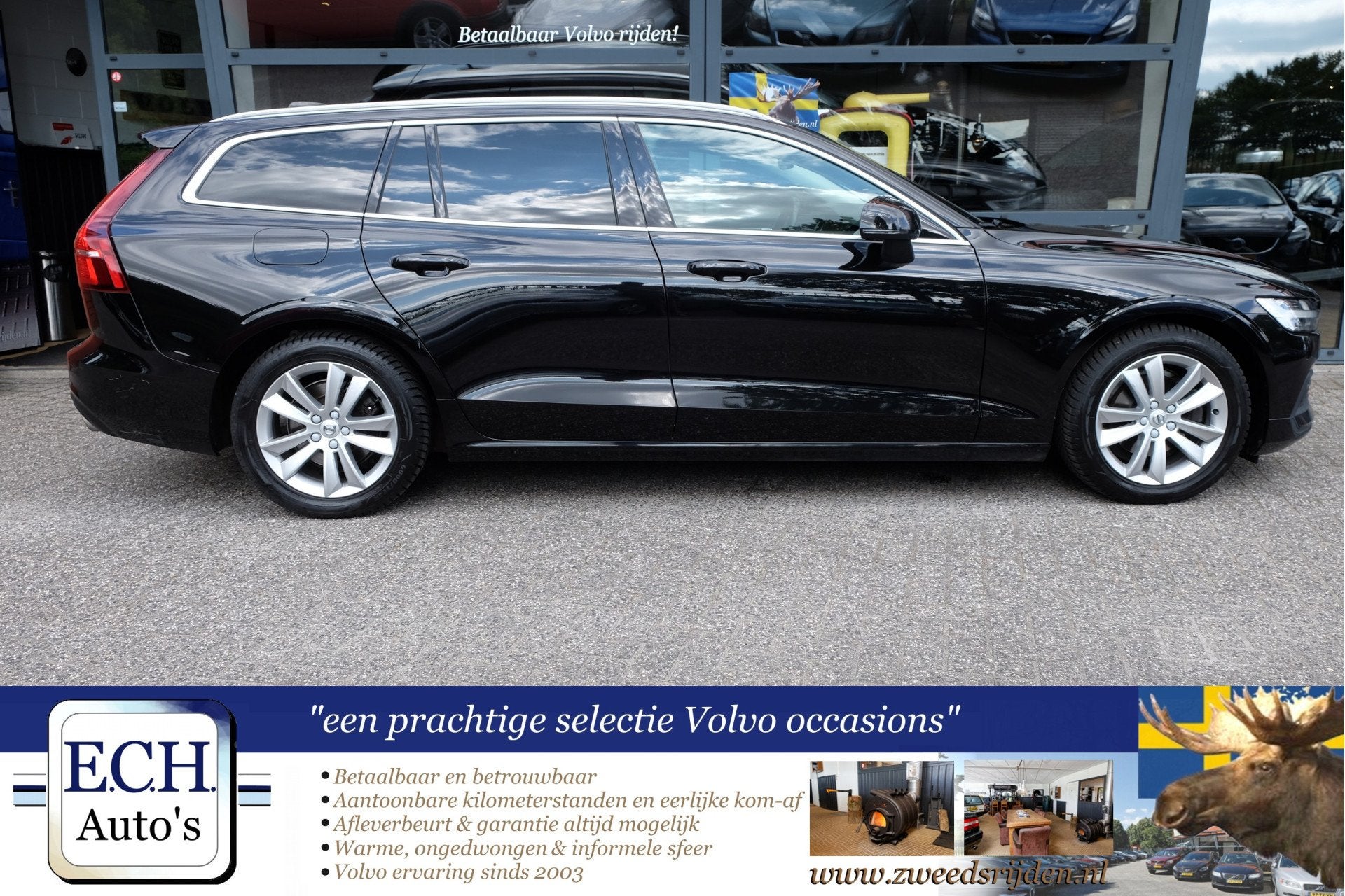 Volvo V60 2.0 D3 Aut. Apple CarPlay, Leer, Stoelverwarming,, Auto's, 4 cilinders, Zwart, Leder, Diesel