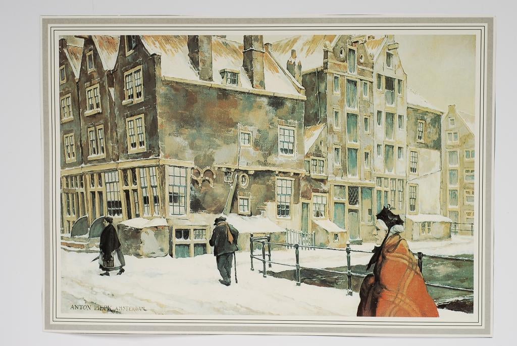 Kromboomsloot Amsterdam - Anton Pieck, Verzenden, Zo goed als nieuw, Voor 1940, Prent