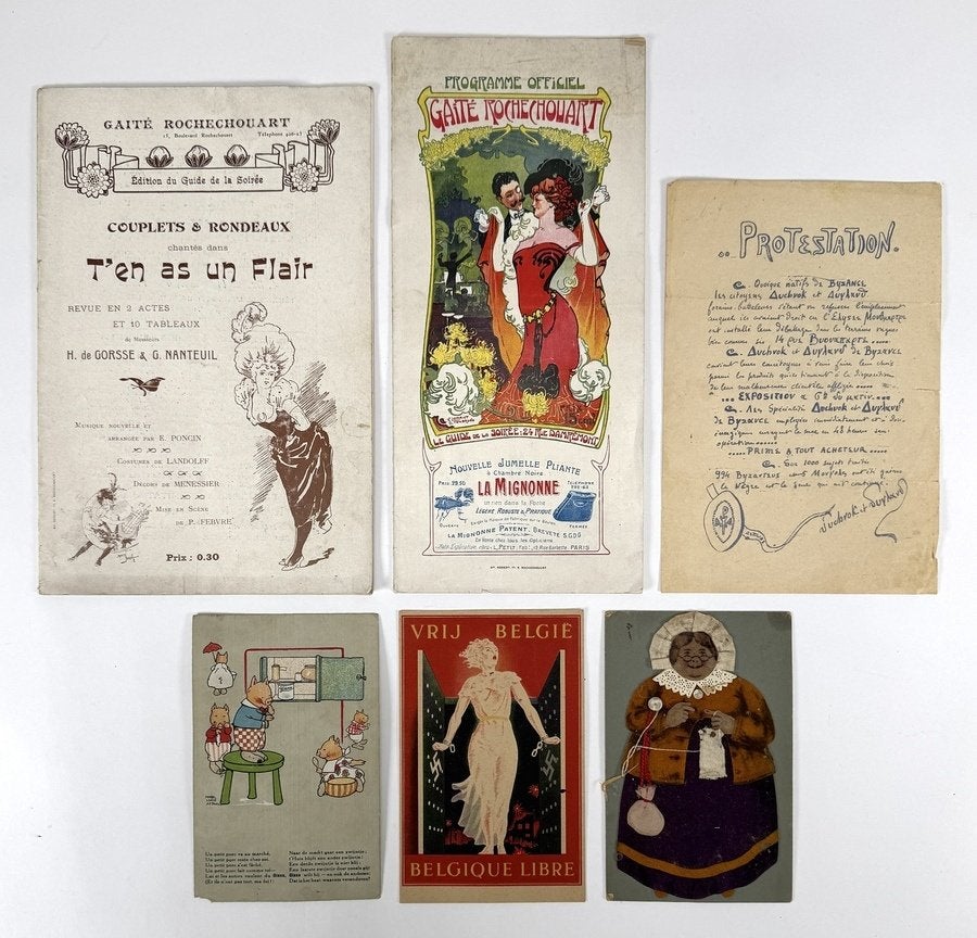 382. Kaarten en programma's - Art Nouveau, ca. 1900, Ophalen