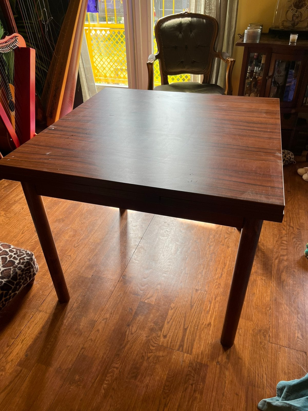 Tafel: 80x80-140cm (uitschuifbaar), Huis en Inrichting, Tafels | Bijzettafels, Zo goed als nieuw, Rechthoekig, 60 cm of meer, 75 cm of meer
