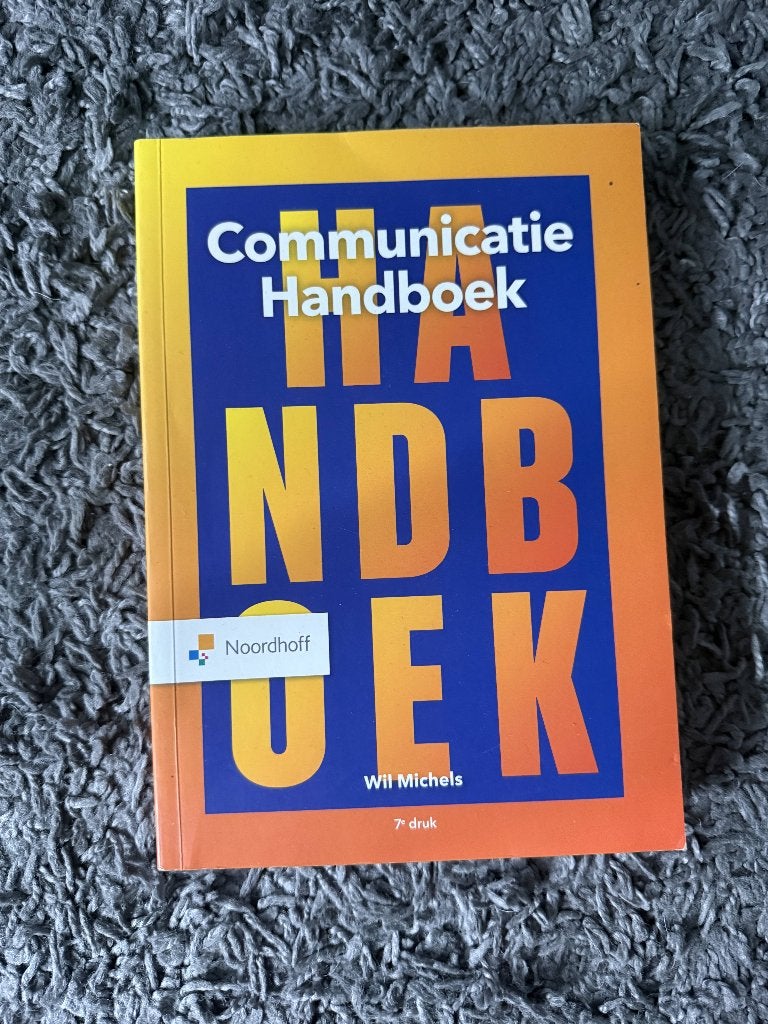 Communicatie Handboek | Wil Michels | 7e druk, Boeken, Studieboeken en Cursussen, Zo goed als nieuw, Noordhoff Uitgevers, Alpha