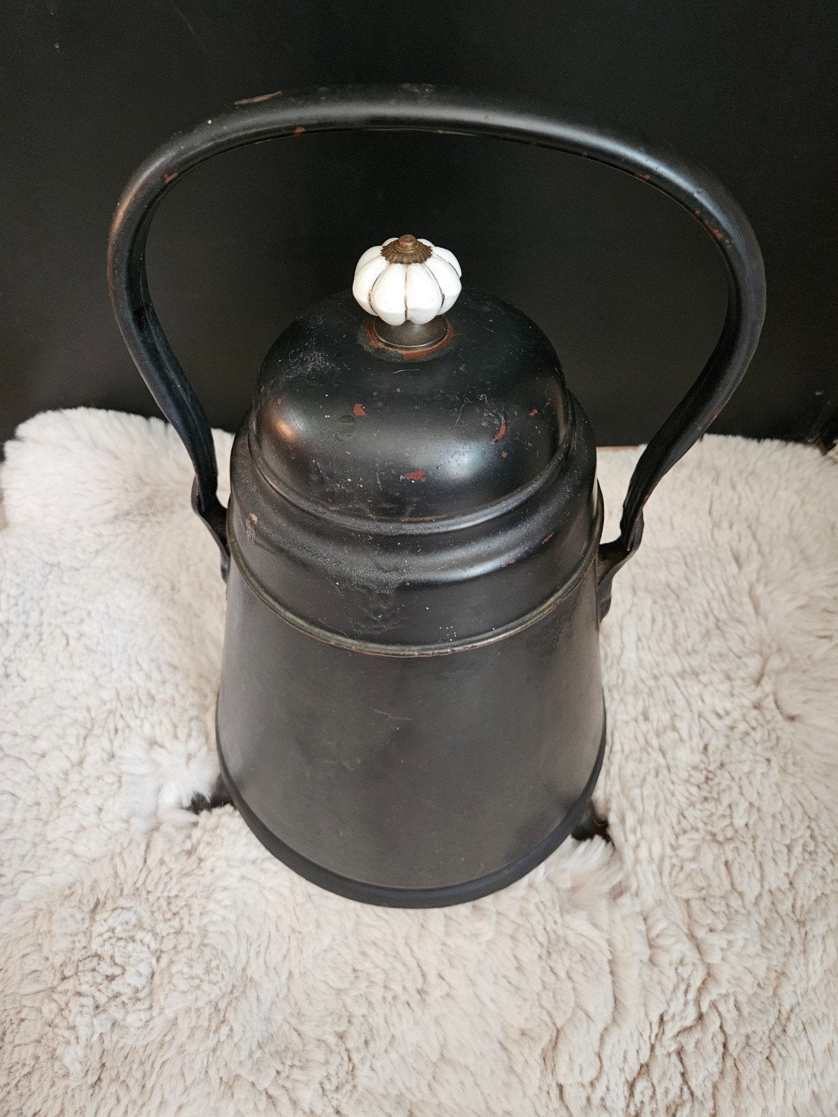 Antieke kolenemmer met deksel en handvat, Ophalen of Verzenden