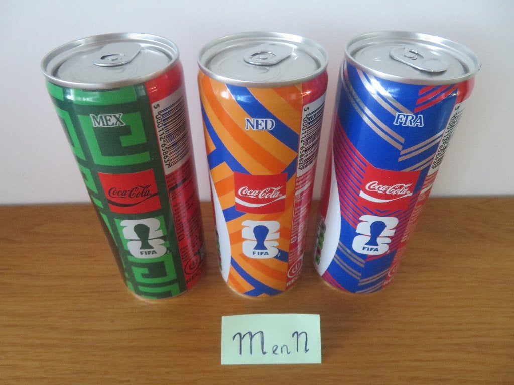 3 cans Coca Cola FIFA World Cup 2026 MEX NED FRA, Ophalen, Nieuw