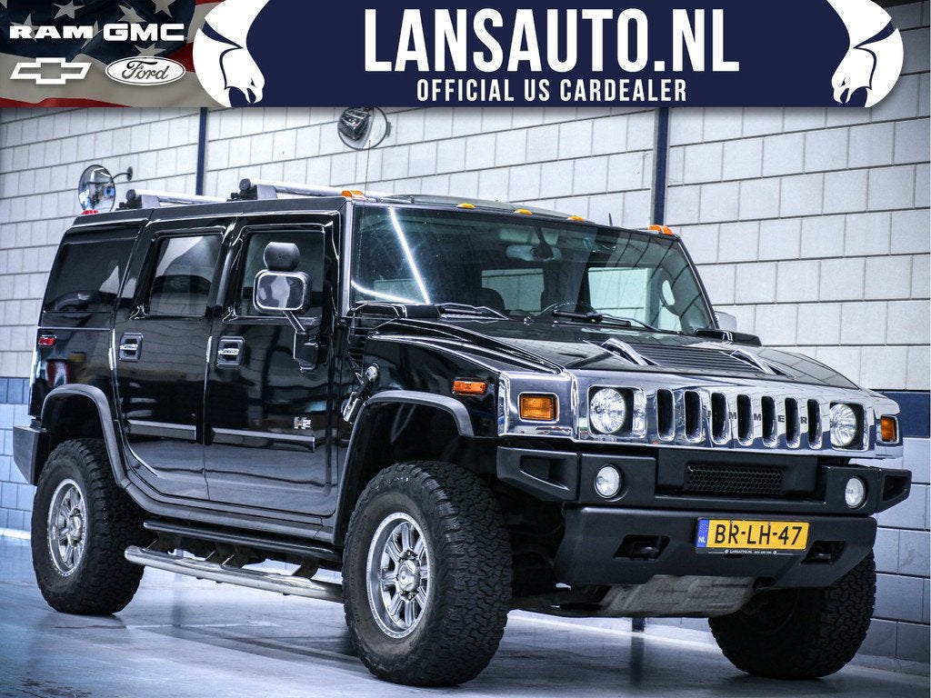 Hummer H2 6.0L V8 | Zwart leder | Schuif Kanteldak | LPG | G, Gebruikt, 324 pk, 2936 kg, Zwart