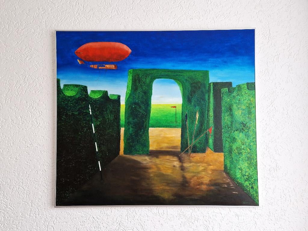 Surrealistisch schilderij | J. Breedveld | 1985, Antiek en Kunst, Kunst | Schilderijen | Modern, Ophalen