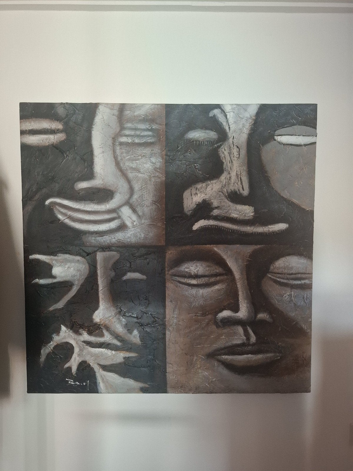 Boedha schilderij, Antiek en Kunst, Kunst | Schilderijen | Modern, Ophalen, Figuren, Hout, Op houten frame