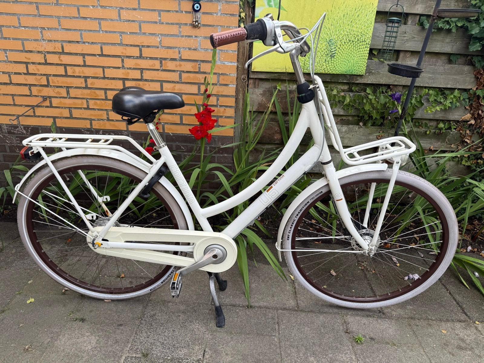 Cortina Transportfiets Dames - Crème/Wit, Gebruikt, Versnellingen, 50 tot 53 cm, Trommelrem