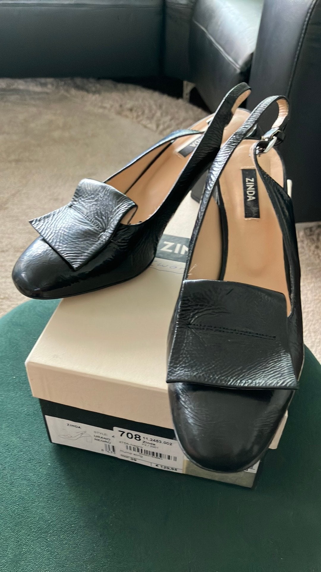 Nieuwe Zinda slingbacks 39, Ophalen of Verzenden, Nieuw, Zwart, Pumps