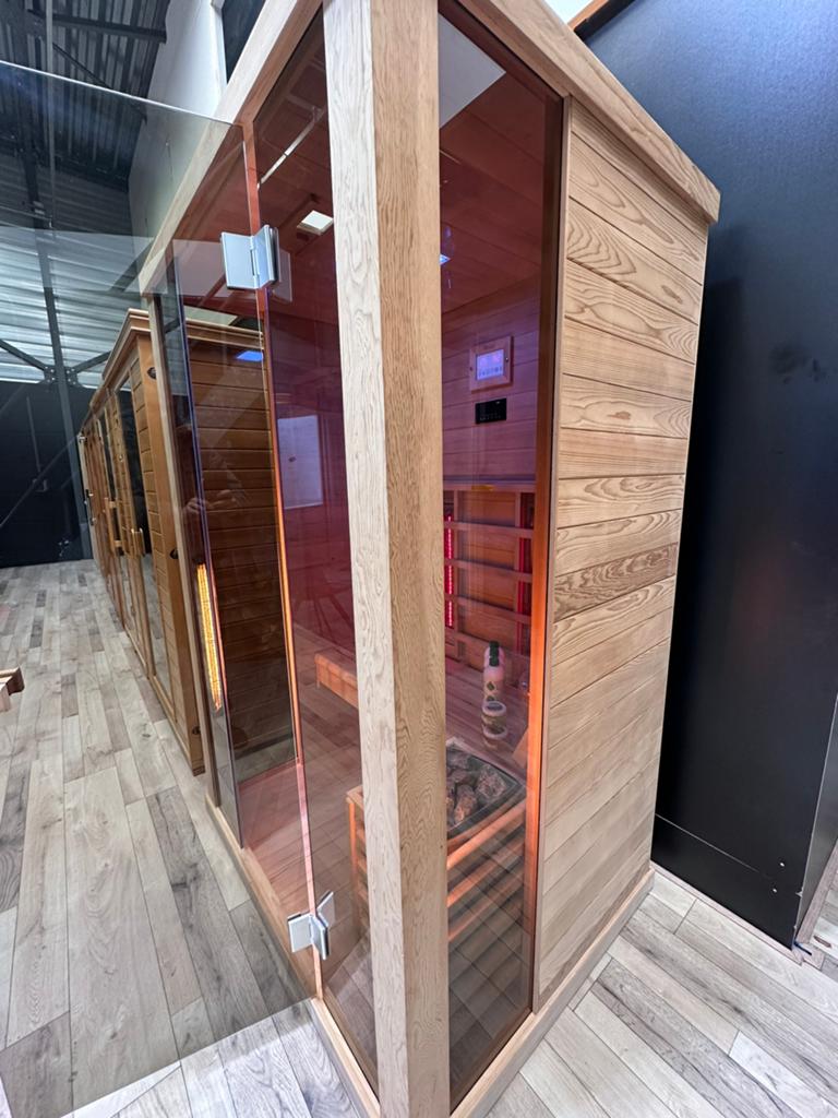 COMBI SAUNA INFRAROOD MET OPGIETKACHEL GRATIS BEZORGD! 🚚, Sport en Fitness, Sauna, Ophalen of Verzenden, Zo goed als nieuw, Fins of Traditioneel
