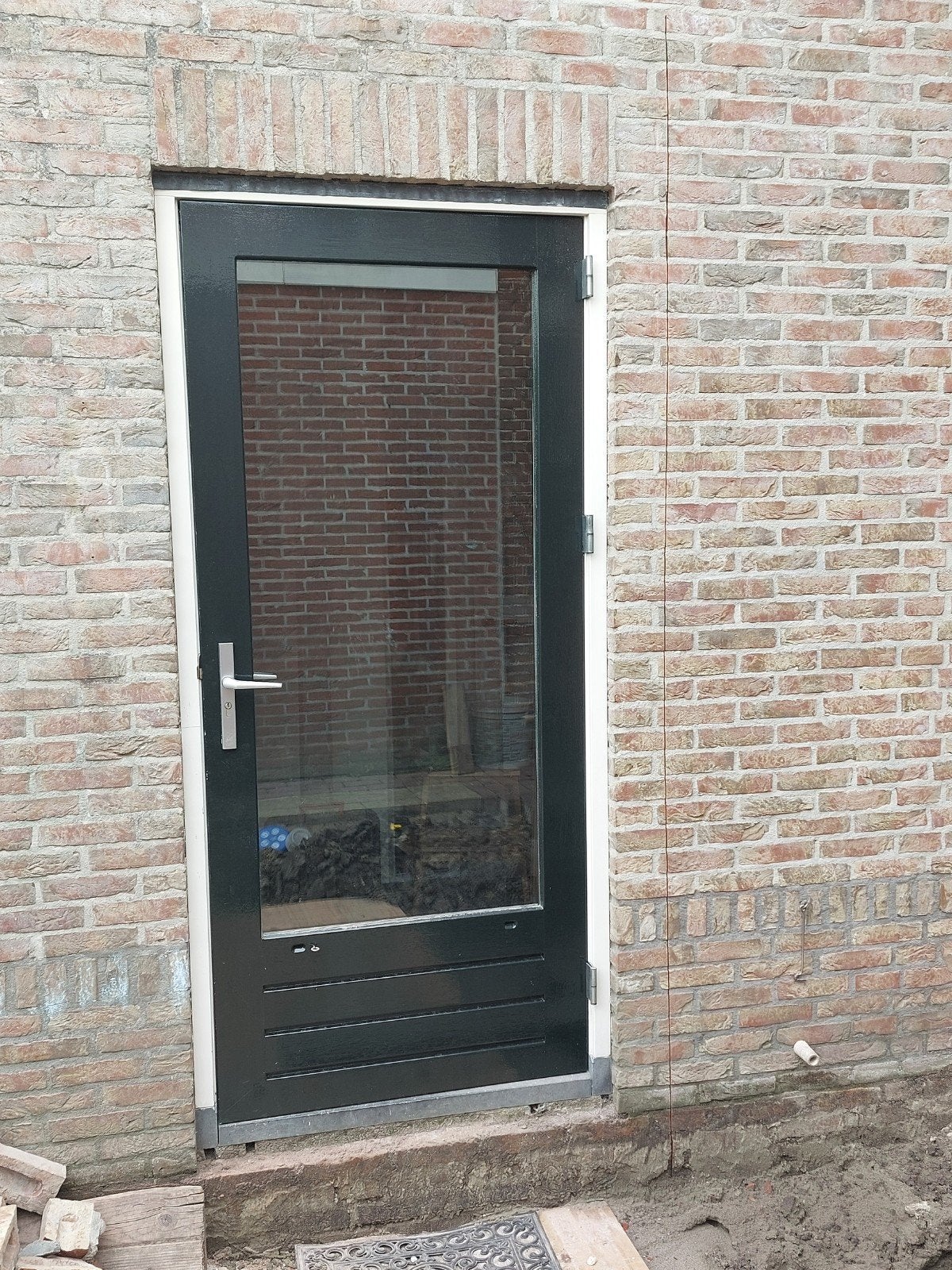 Achterdeur met kozijn en hardsteen dorpel, Ophalen, Gebruikt, 80 tot 100 cm, Buitendeur