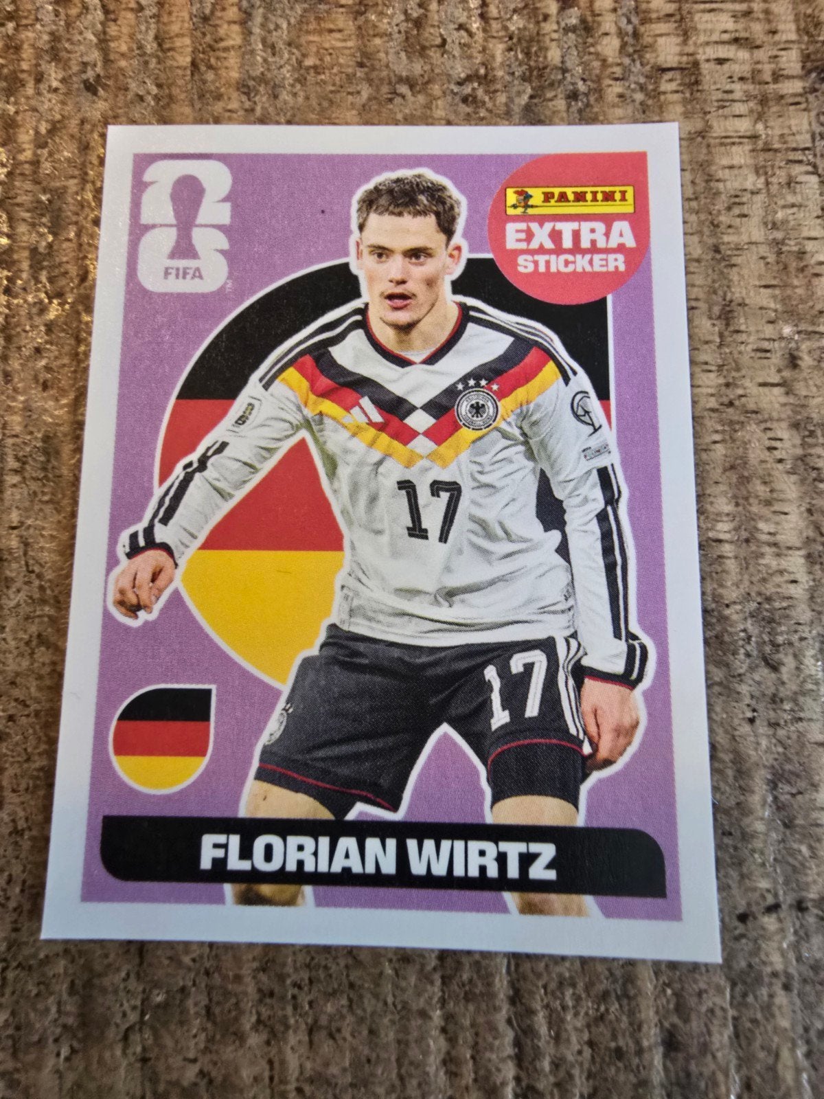 Panini fifa world cup wk extra sticker paars florian wirtz, Ophalen of Verzenden, Sticker