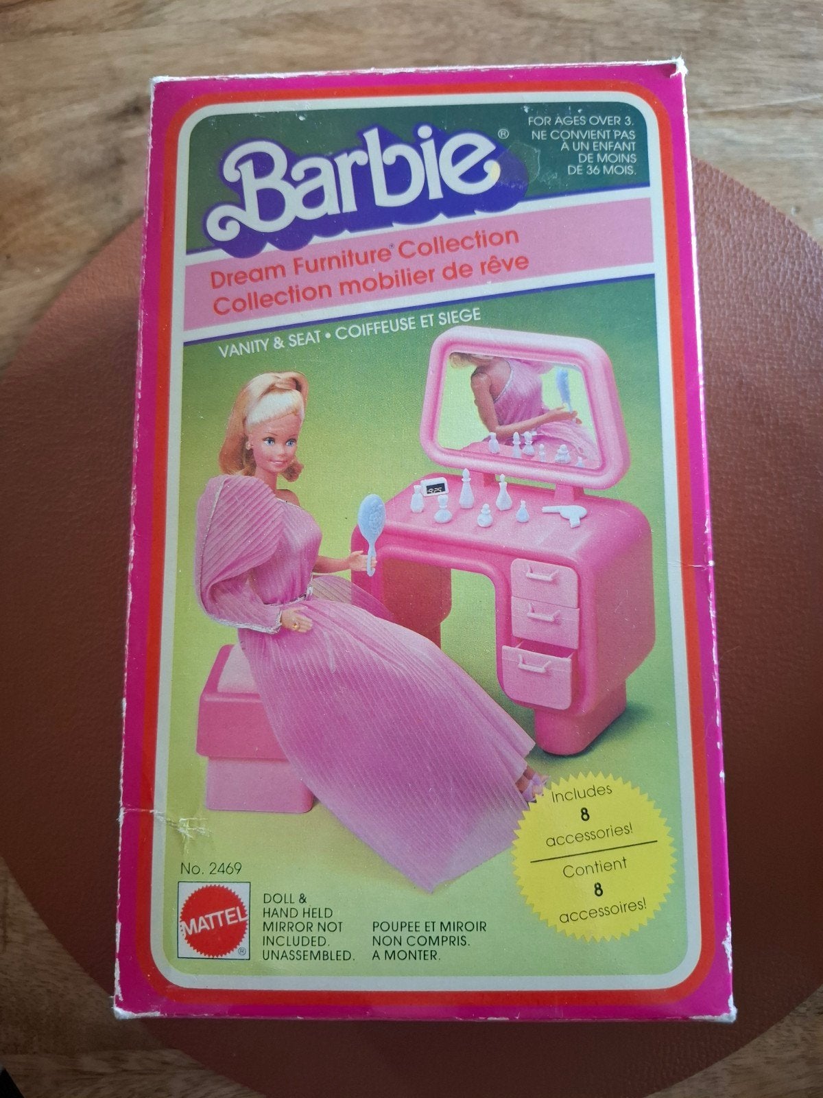 Vintage Barbie Vanity & Seat (1980s) nmr 2469 met doos, Verzamelen, Ophalen of Verzenden, Gebruikt, Accessoires