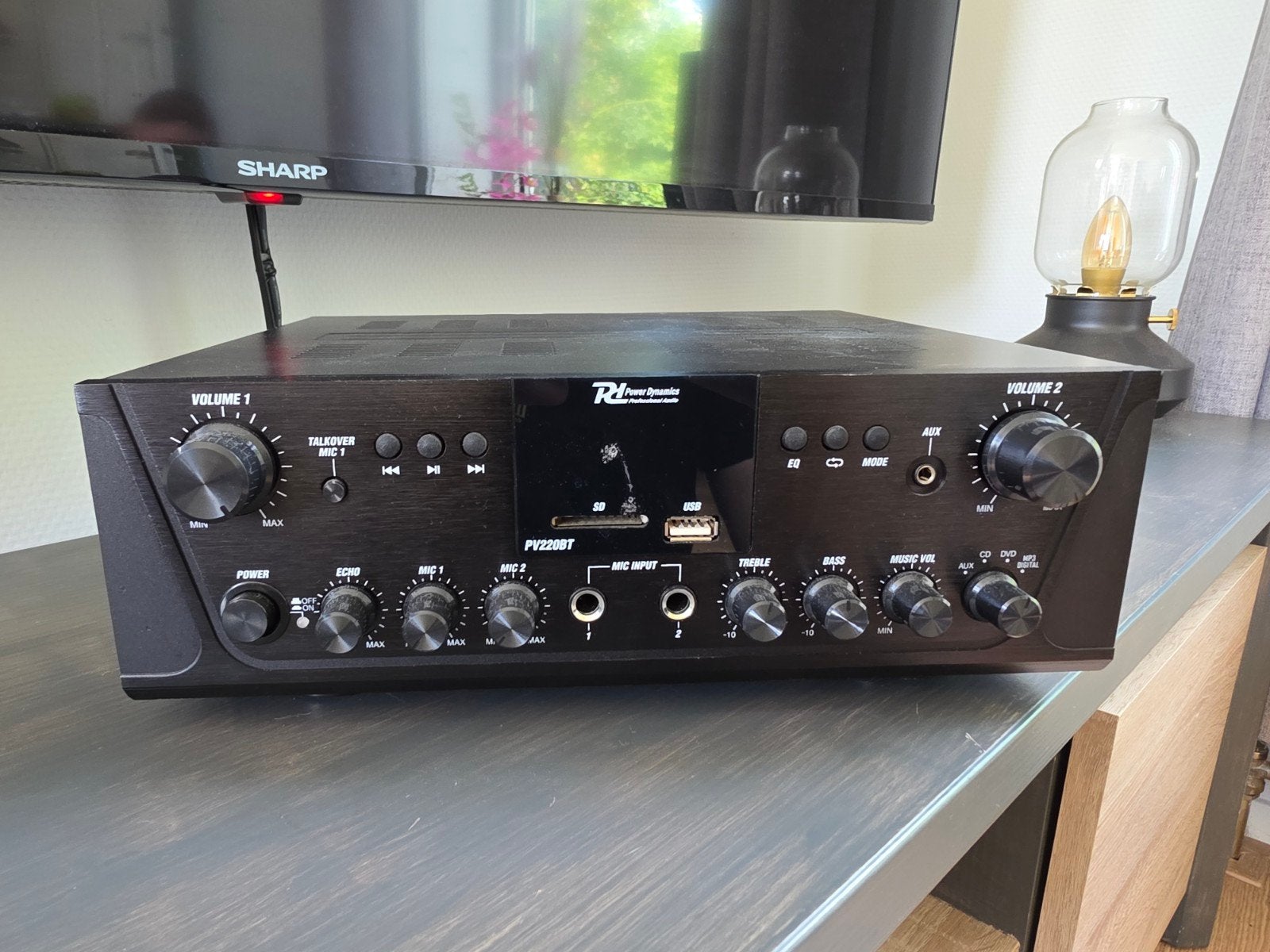 Power Dynamics PDM220BT Stereo Versterker met Bluetooth, Overige merken, Ophalen of Verzenden, Zo goed als nieuw, 60 tot 120 watt