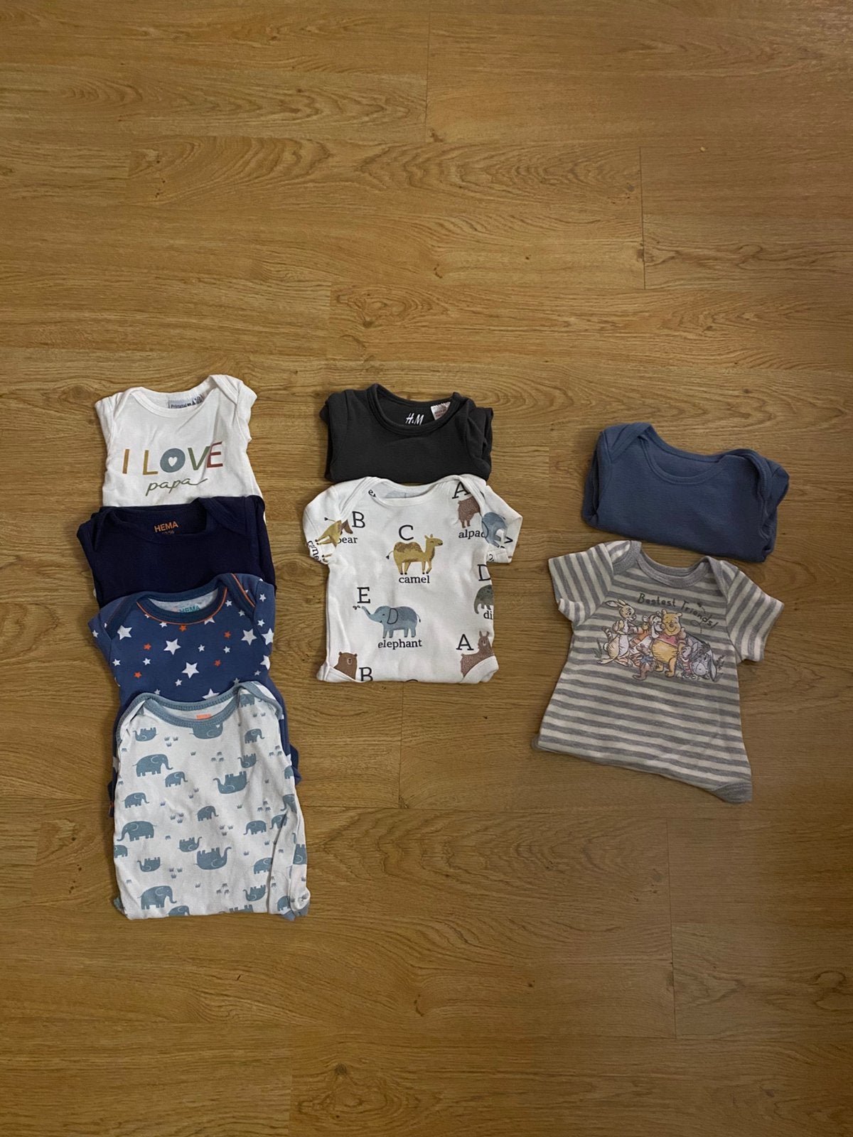 8 leuke rompertjes met korte mouw, Ophalen of Verzenden, Zo goed als nieuw, Jongetje of Meisje, Nacht- of Onderkleding