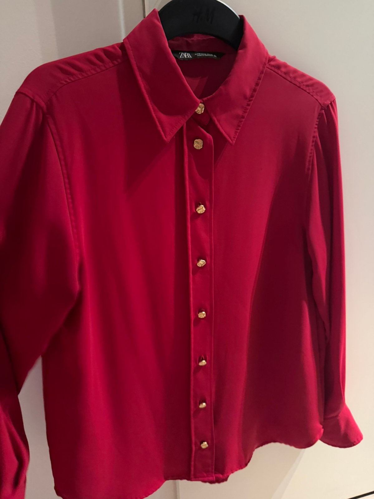 Zara roze blouse met gouden knopen, Ophalen, Gedragen, Maat 38/40 (M), Roze