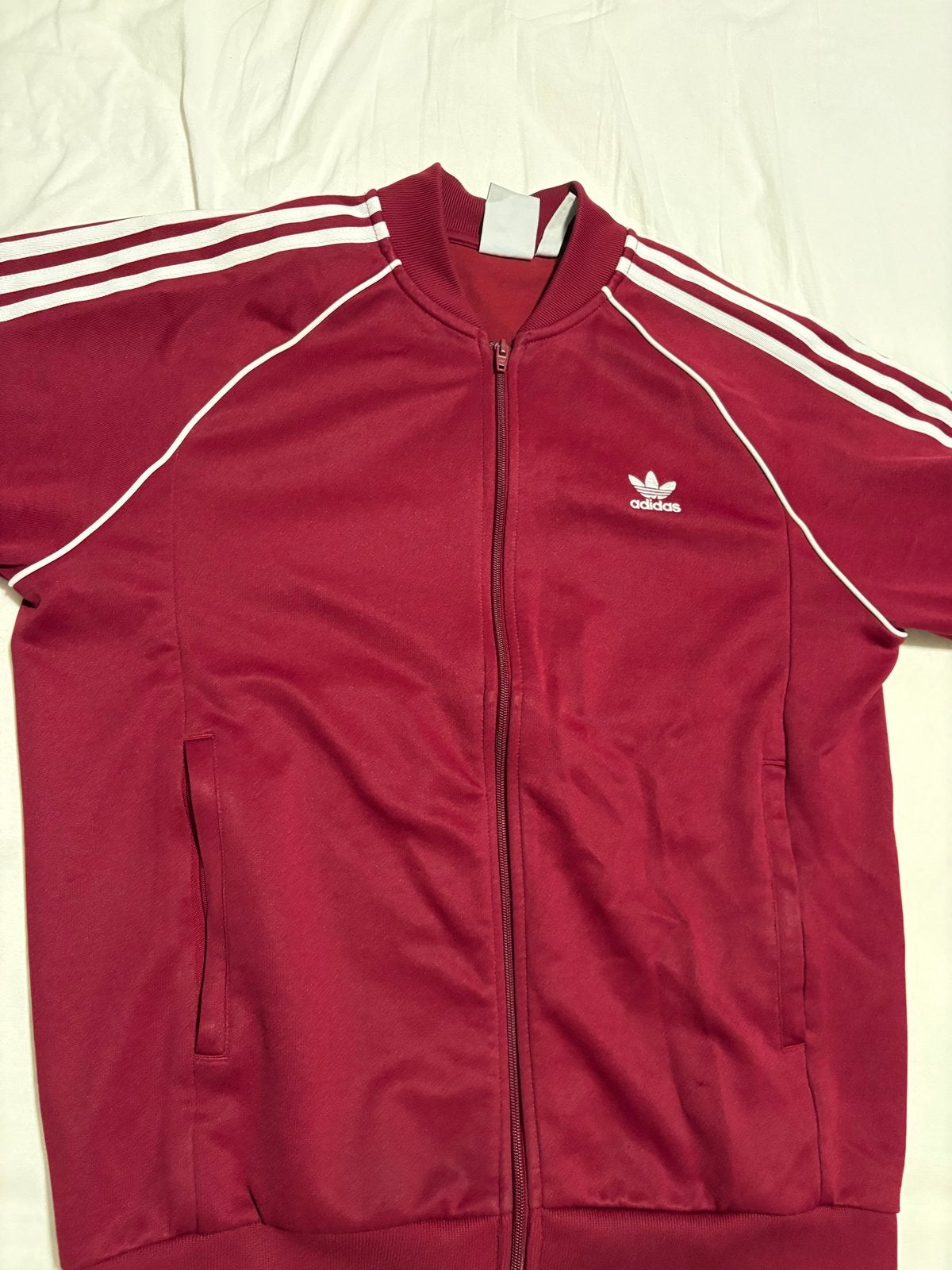 Adidas Originals Trainingsjack - Bordeauxrood, Maat 38/40 (M), Ophalen of Verzenden, Rood, Fitness of Aerobics
