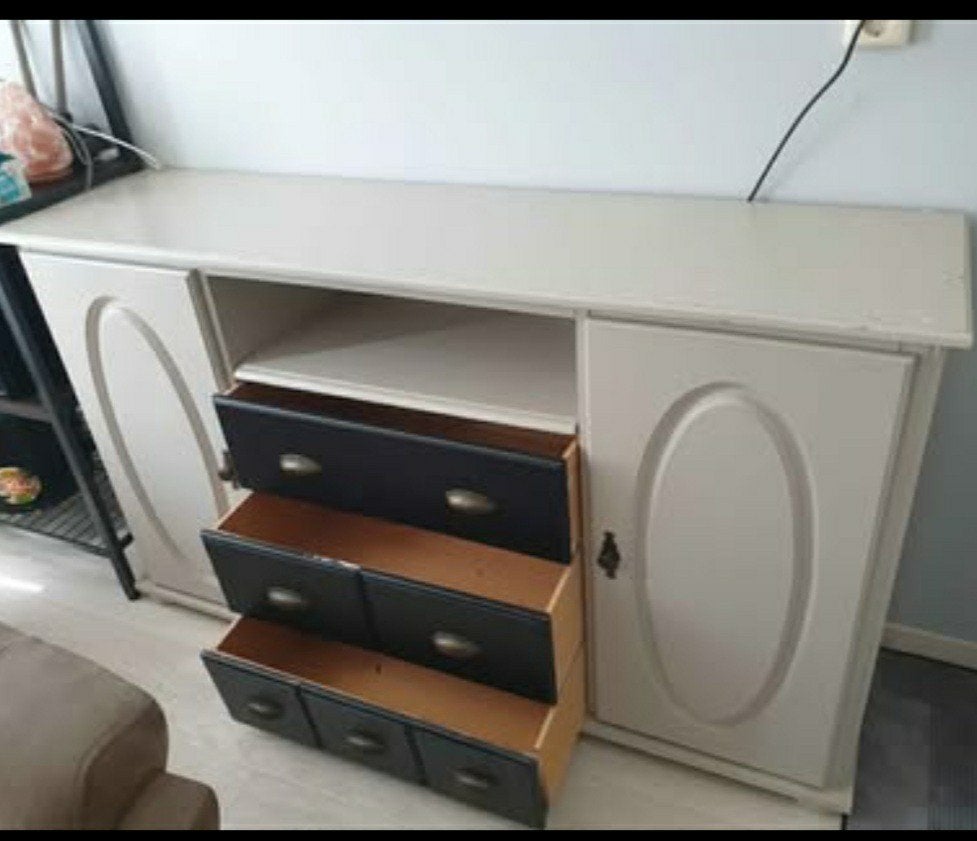 Tk leuk dressoir grijs/ zwart kleur, Ophalen, 25 tot 50 cm