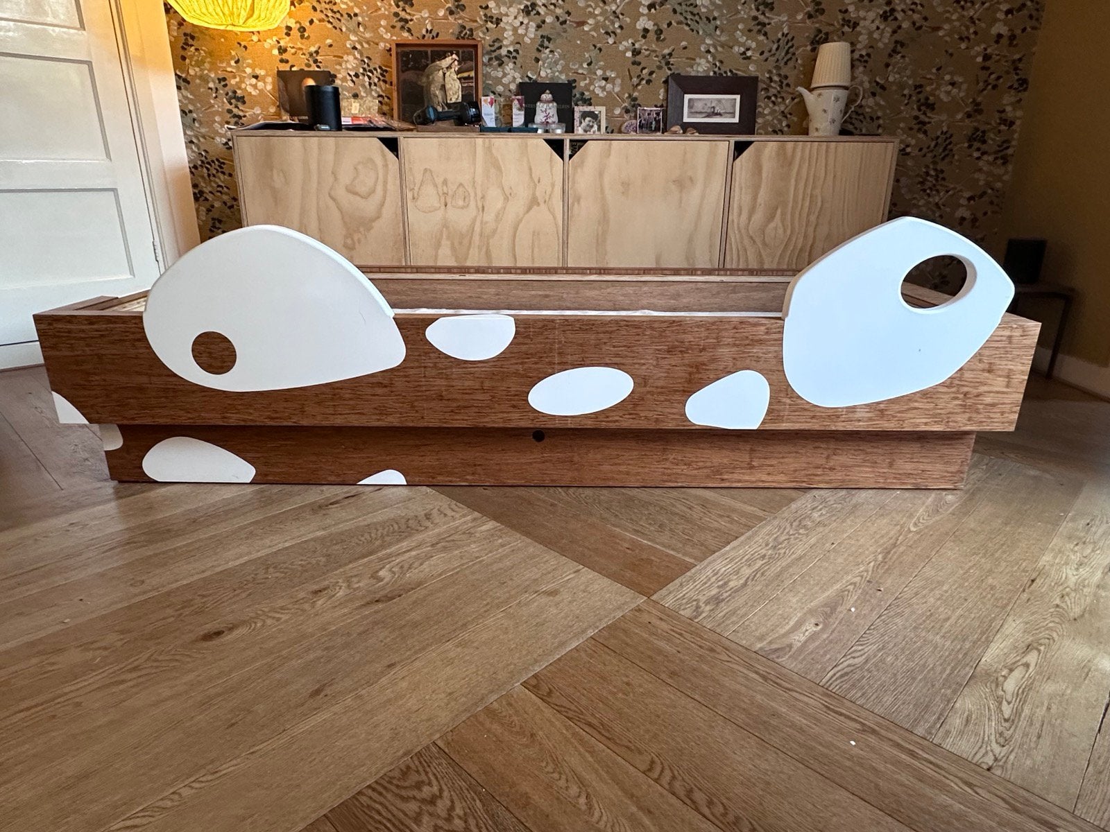 Bed met lattenbodem, Ophalen, Gebruikt, Eenpersoons, Bruin