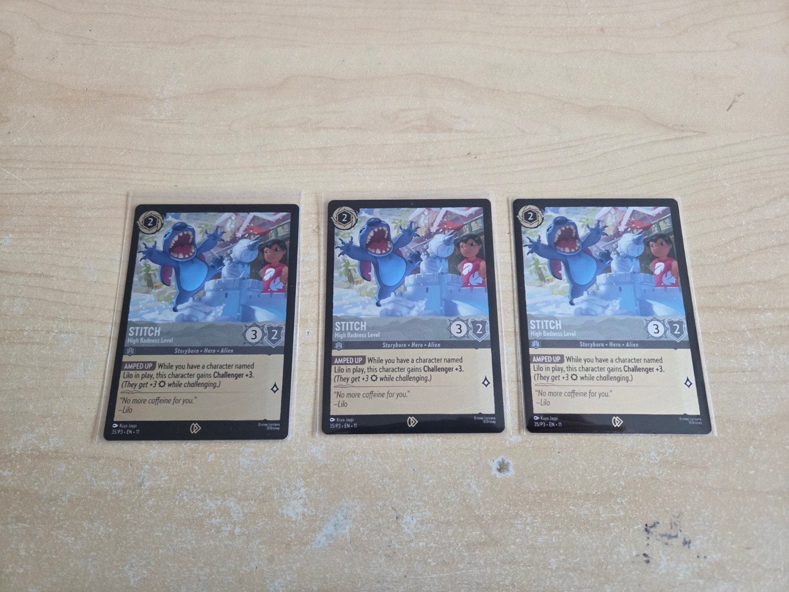 Lorcana Stitch High Badness Level promo 35/P3 - 3st voor €10, Verzamelen, Ophalen of Verzenden, Overige figuren, Nieuw, Plaatje of Poster